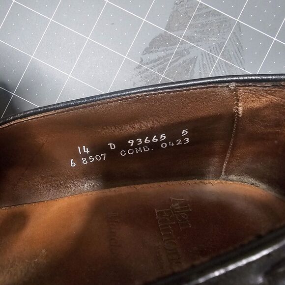Allen Edmonds Manchester Shoe Size 14 D Black Loafer Wingtip Tassle Dress Work main image 7